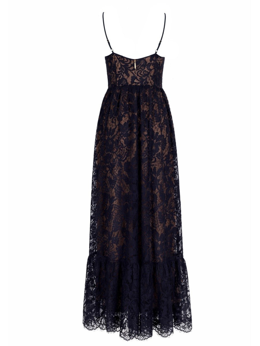 Michael Kors Women's Long Lace Dress Blue