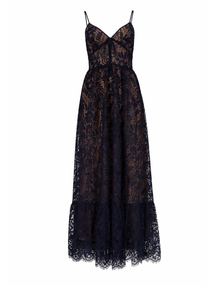 Michael Kors Women's Long Lace Dress Blue