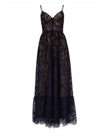 Michael Kors Women's Long Lace Dress Blue