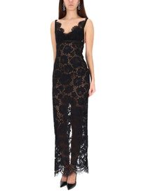 self-portrait Women's Long Lace Dress Black