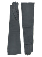 Agnona Long Leather Gloves Grey, view 2