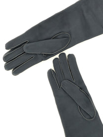 Agnona Long Leather Gloves Grey