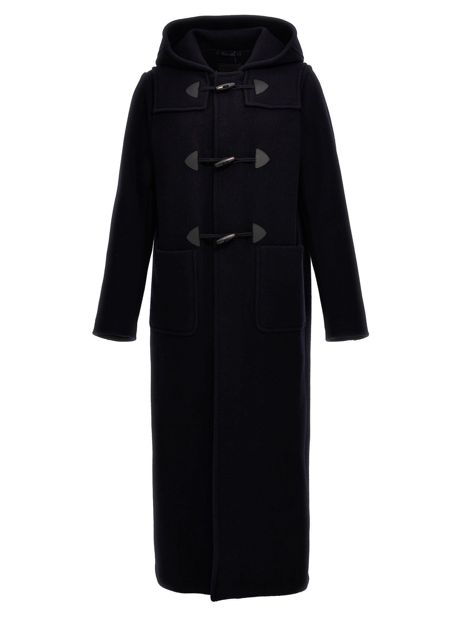 PRADA Long Montgomery Coat Blue