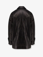 Tonywack Women's Long Padded Leather Unisex Jacket Black