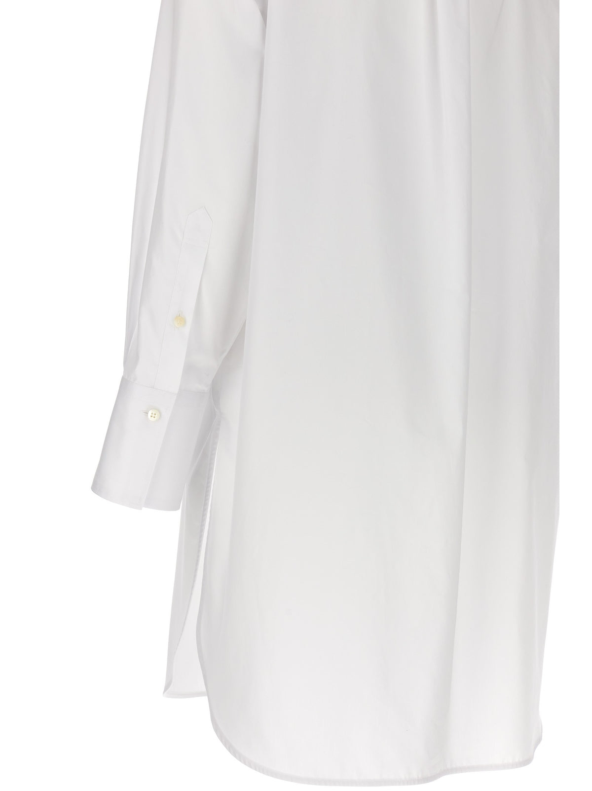 Alberto Biani Long Plastron Tuxedo Shirt White, view 4