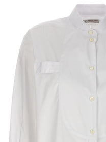 Alberto Biani Long Plastron Tuxedo Shirt White, view 3