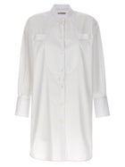 Alberto Biani Long Plastron Tuxedo Shirt White