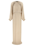 Fabiana Filippi Long Pleated Dress Beige