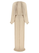Fabiana Filippi Long Pleated Dress Beige