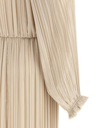 Fabiana Filippi Long Pleated Dress Beige