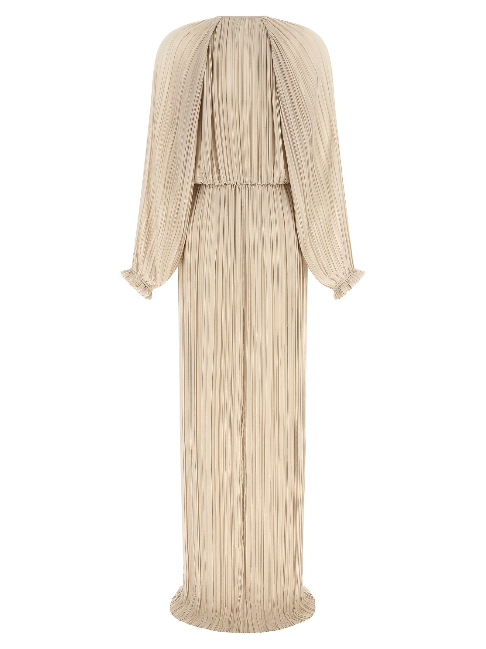 Fabiana Filippi Long Pleated Dress Beige