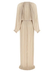 Fabiana Filippi Long Pleated Dress Beige