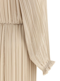 Fabiana Filippi Long Pleated Dress Beige