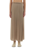 Ami Paris Women's Long Pleated Skirt Beige