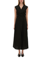 Alysi Women's Long Poplin Dress Black
