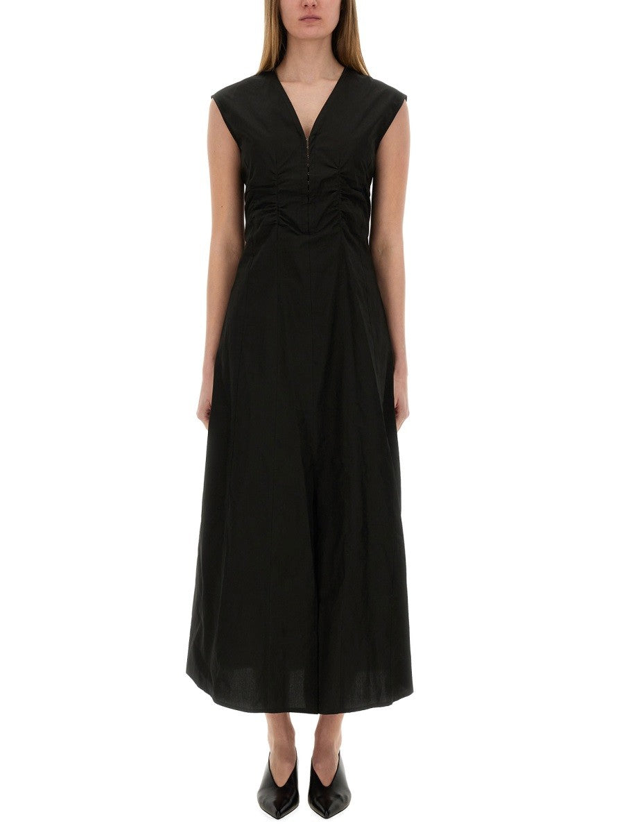 Alysi Women's Long Poplin Dress Black Alysi