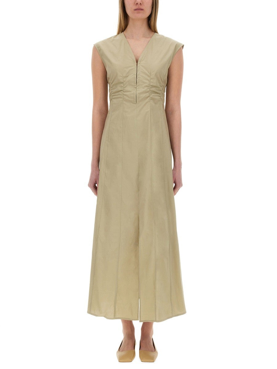 Alysi Women's Long Poplin Dress Green Alysi