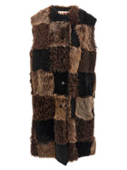 Marni Long Shearling Vest Brown