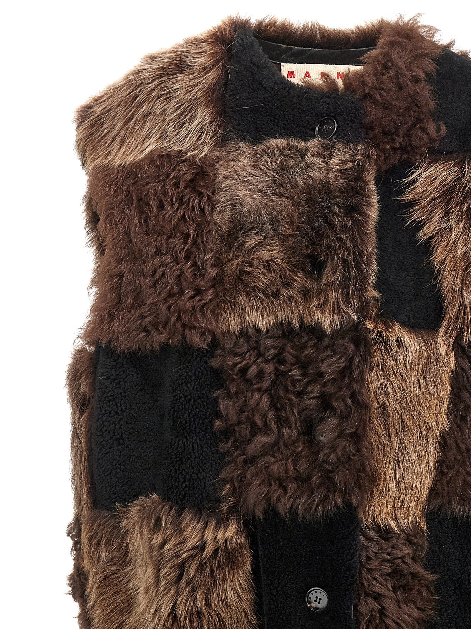 Marni Long Shearling Vest Brown