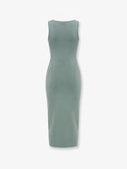 ALAÏA Women's Long Silk Knit Dress Grey, view 2