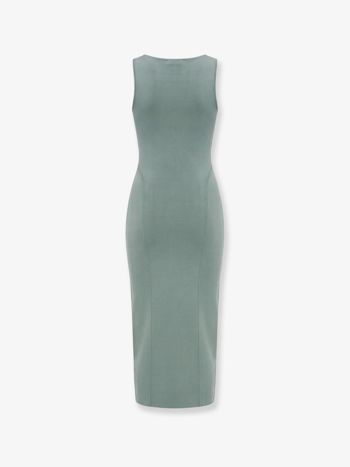 ALAÏA Women's Long Silk Knit Dress Grey, view 2