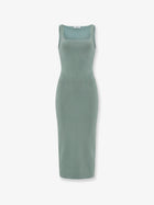 ALAÏA Women's Long Silk Knit Dress Grey
