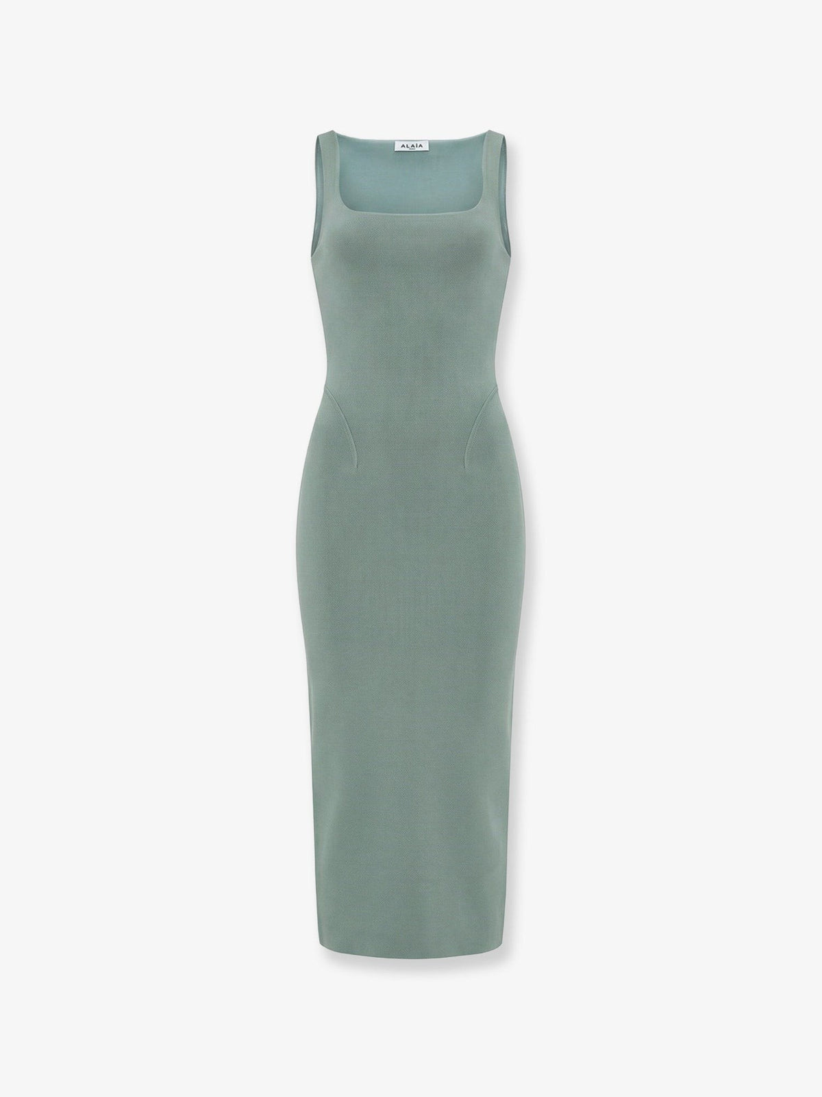 ALAÏA Women's Long Silk Knit Dress Grey