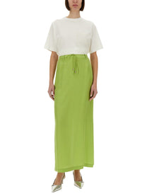 Alysi Women's Long Silk Skirt Green, view 2