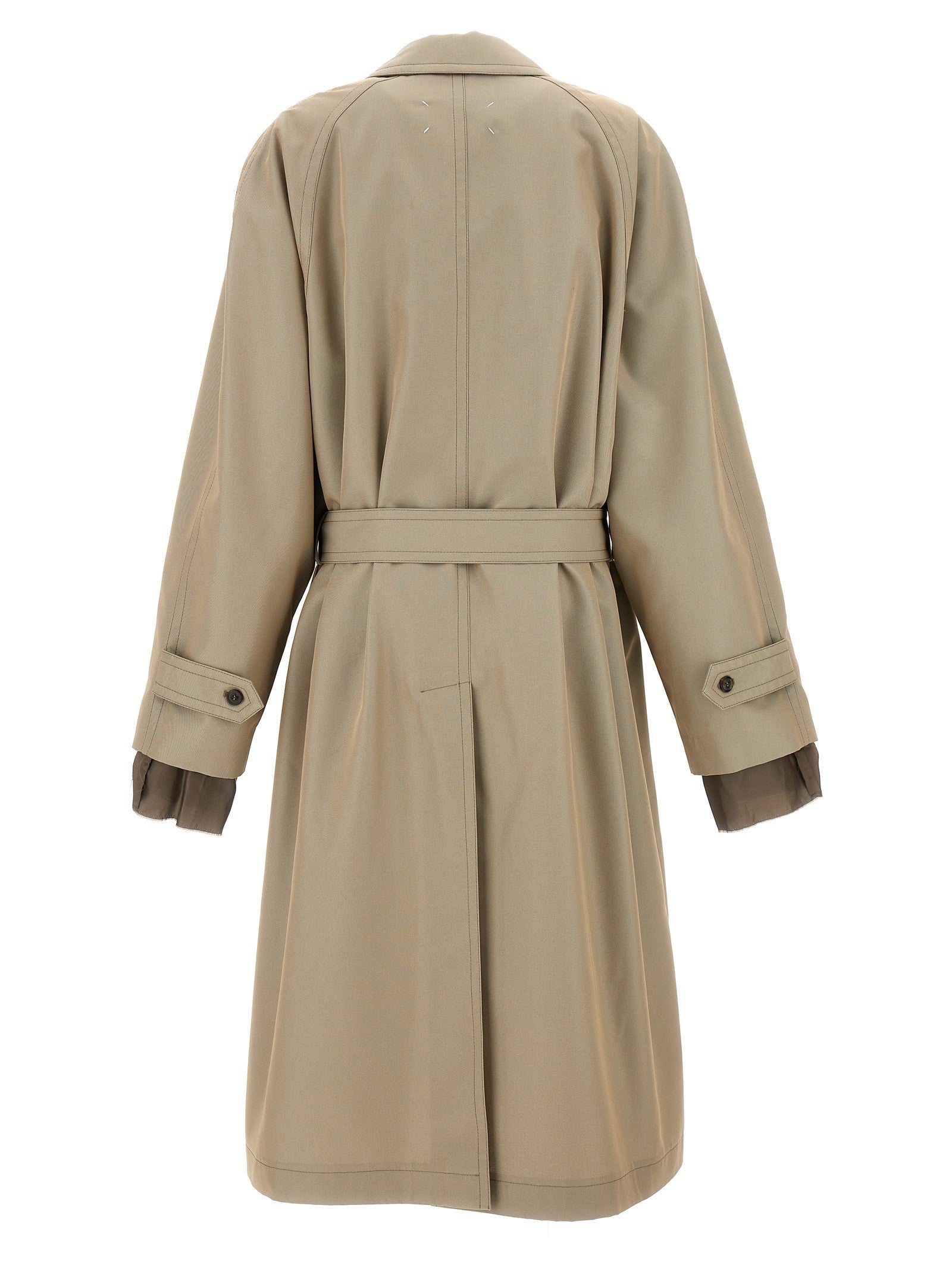 Maison Margiela Long Single Breasted Trench Coat Beige