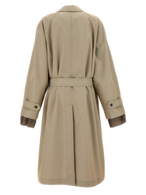 Maison Margiela Long Single Breasted Trench Coat Beige