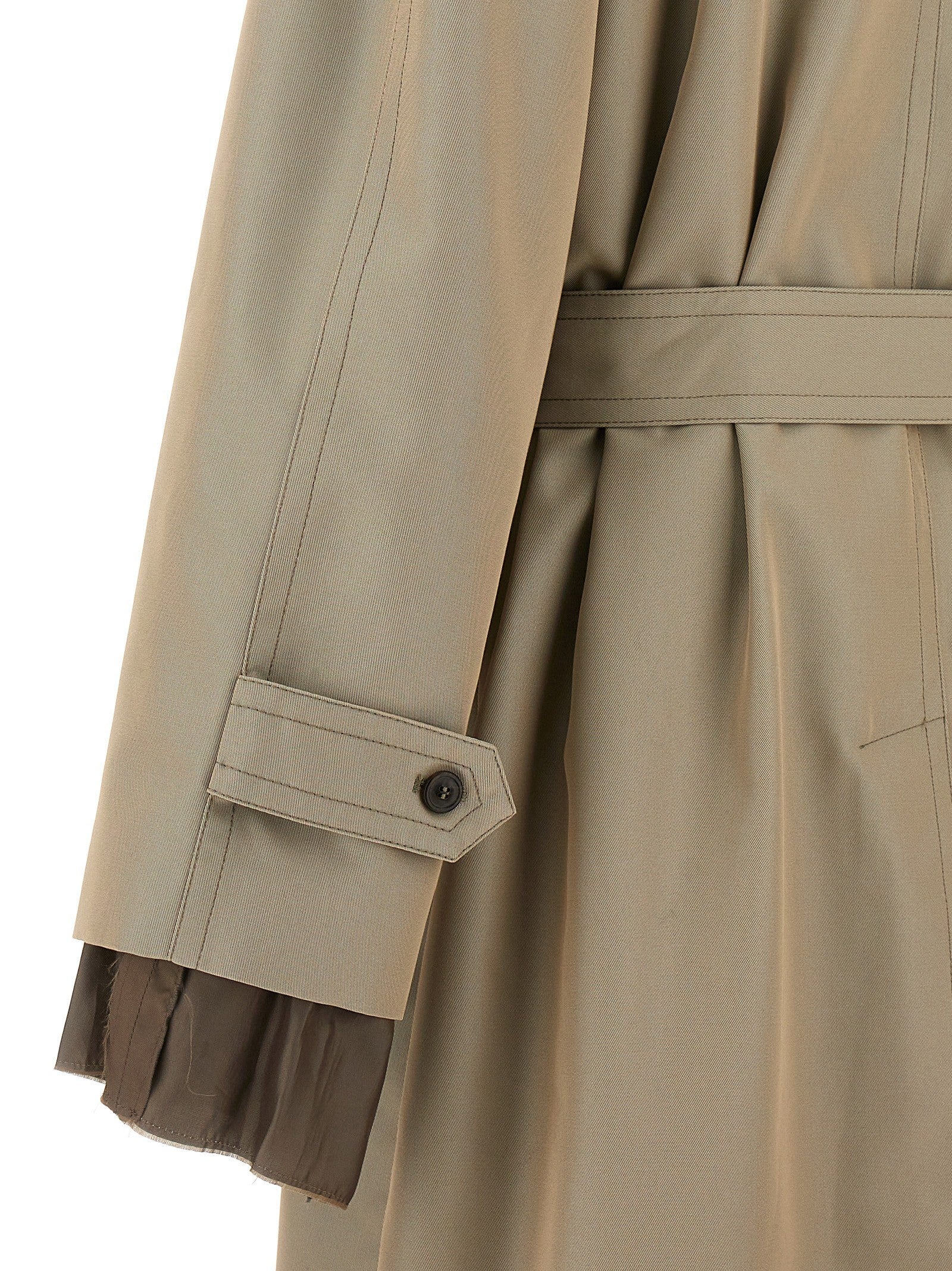 Maison Margiela Long Single Breasted Trench Coat Beige