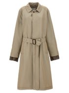 Maison Margiela Long Single Breasted Trench Coat Beige