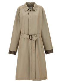 Maison Margiela Long Single Breasted Trench Coat Beige