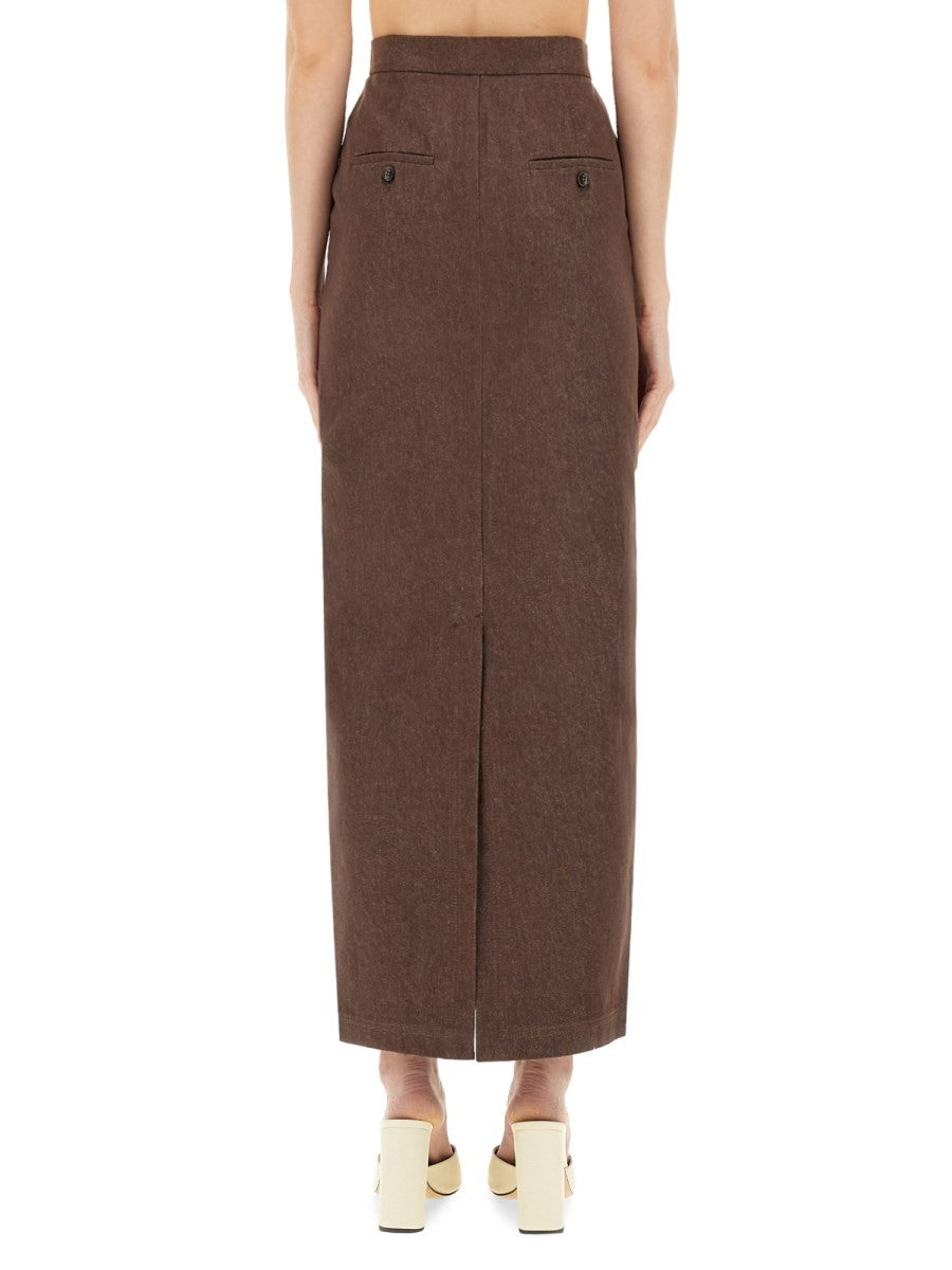Max Mara Women's Long Skirt Pianosa Brown, view 3