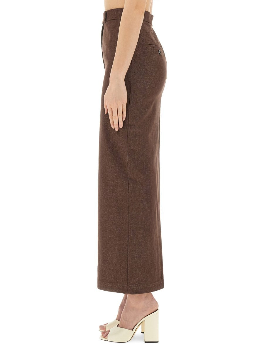 Max Mara Women's Long Skirt Pianosa Brown, view 4