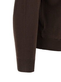 Zanone Long Sleeve Polo Shirt Brown