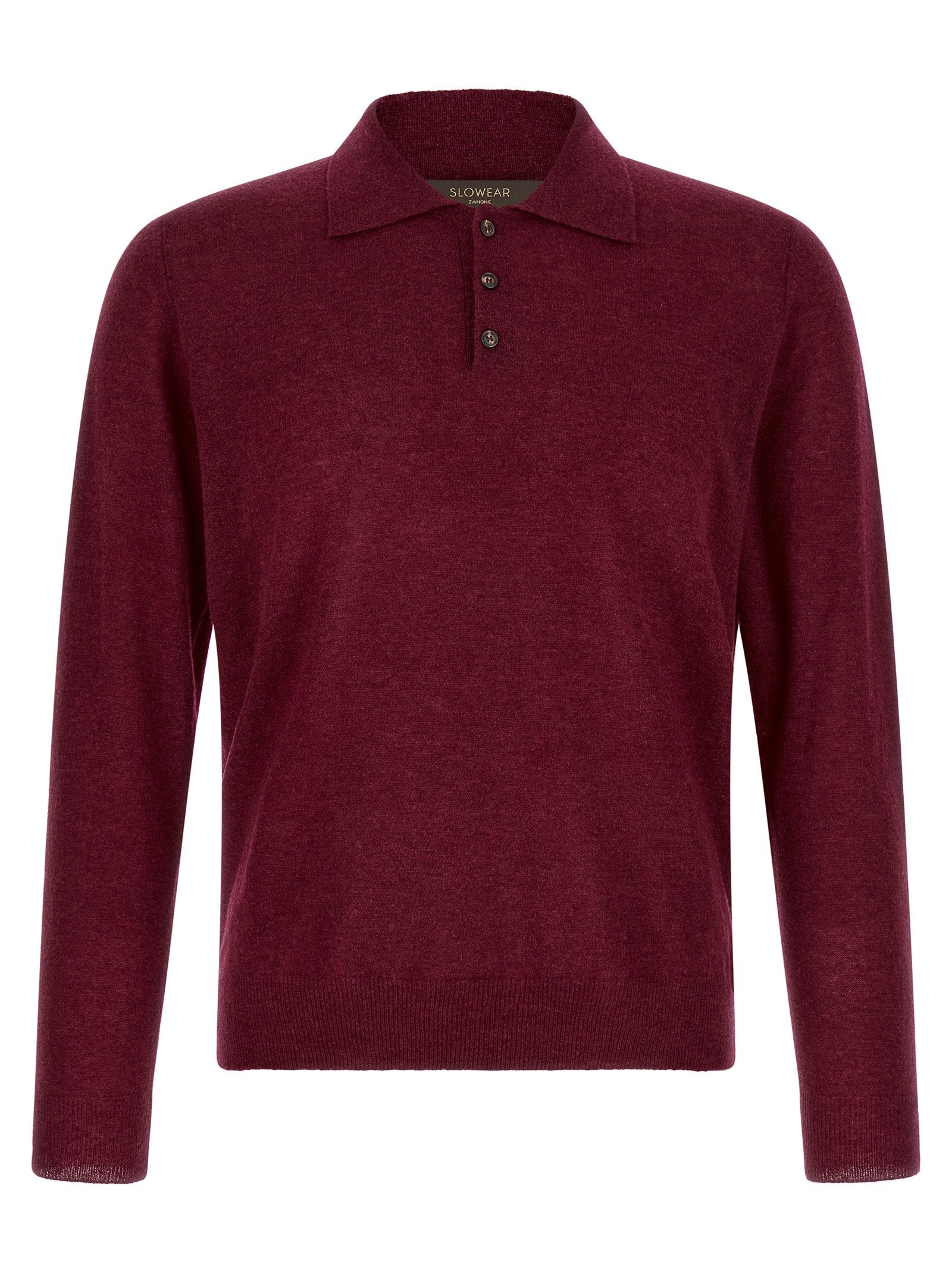 Zanone Long Sleeve Polo Shirt Red