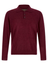 Zanone Long Sleeve Polo Shirt Red