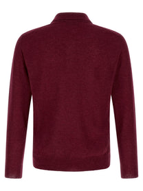 Zanone Long Sleeve Polo Shirt Red