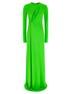 Tom Ford Long Sleeve Slash Front Evening Dress Green