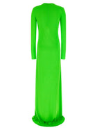 Tom Ford Long Sleeve Slash Front Evening Dress Green, view 2