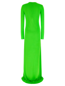 Tom Ford Long Sleeve Slash Front Evening Dress Green