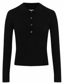 Michael Kors Women's Long Sleeved Polo Shirt Black