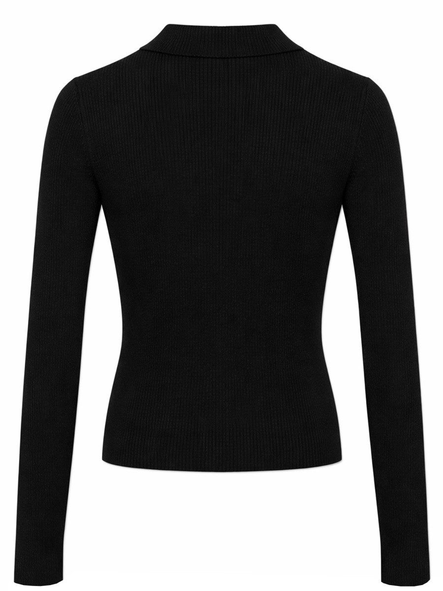 Michael Kors Women's Long Sleeved Polo Shirt Black