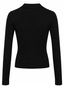 Michael Kors Women's Long Sleeved Polo Shirt Black