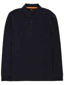 BOSS Men's Long Sleeved Polo Shirt Blue