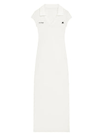 courrèges Women's Long Sports Polo Shirt Dress White