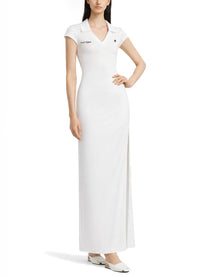 courrèges Women's Long Sports Polo Shirt Dress White