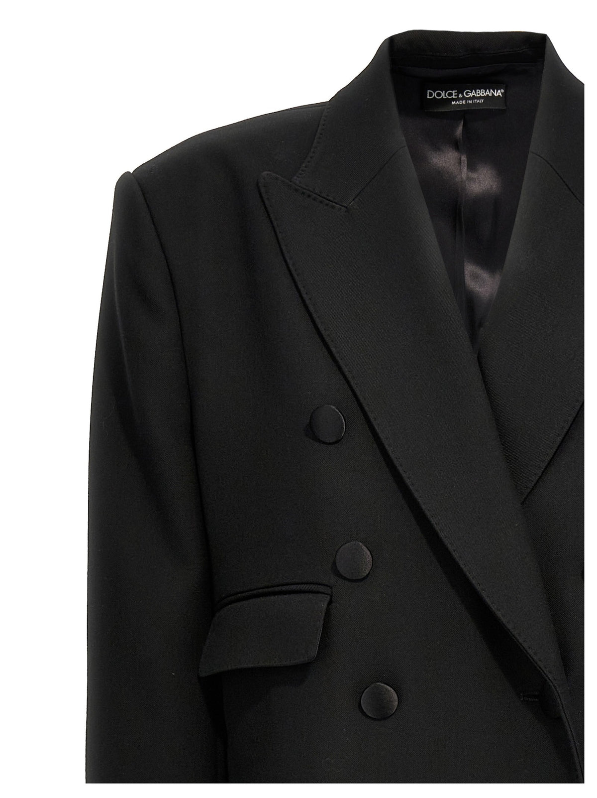 Dolce &amp; Gabbana Long Tuxedo Coat Black