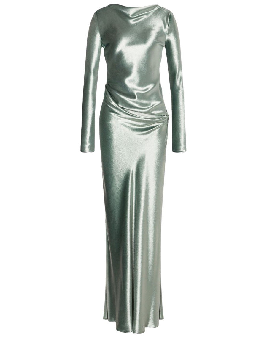 Alberta Ferretti Women's Long Velvet Dress Green